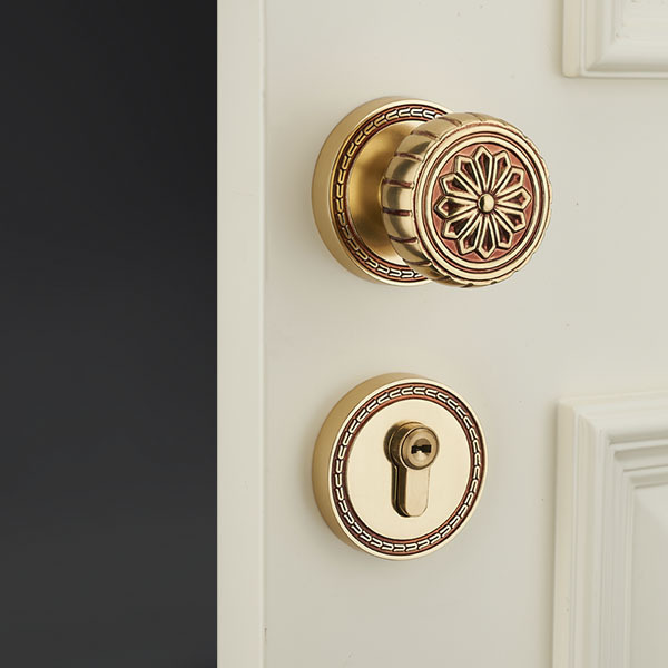 Designed pure copper high quality and best-selling round split door locks for interior doors