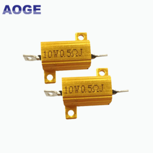 Metal Aluminum Case High Power Resistor Golden Metal Shell Case Heatsink Resistance Resistor