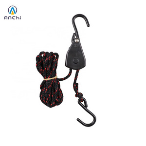 Fast Delivery rope tie downs 18 with metal inserts pulley 65kgs