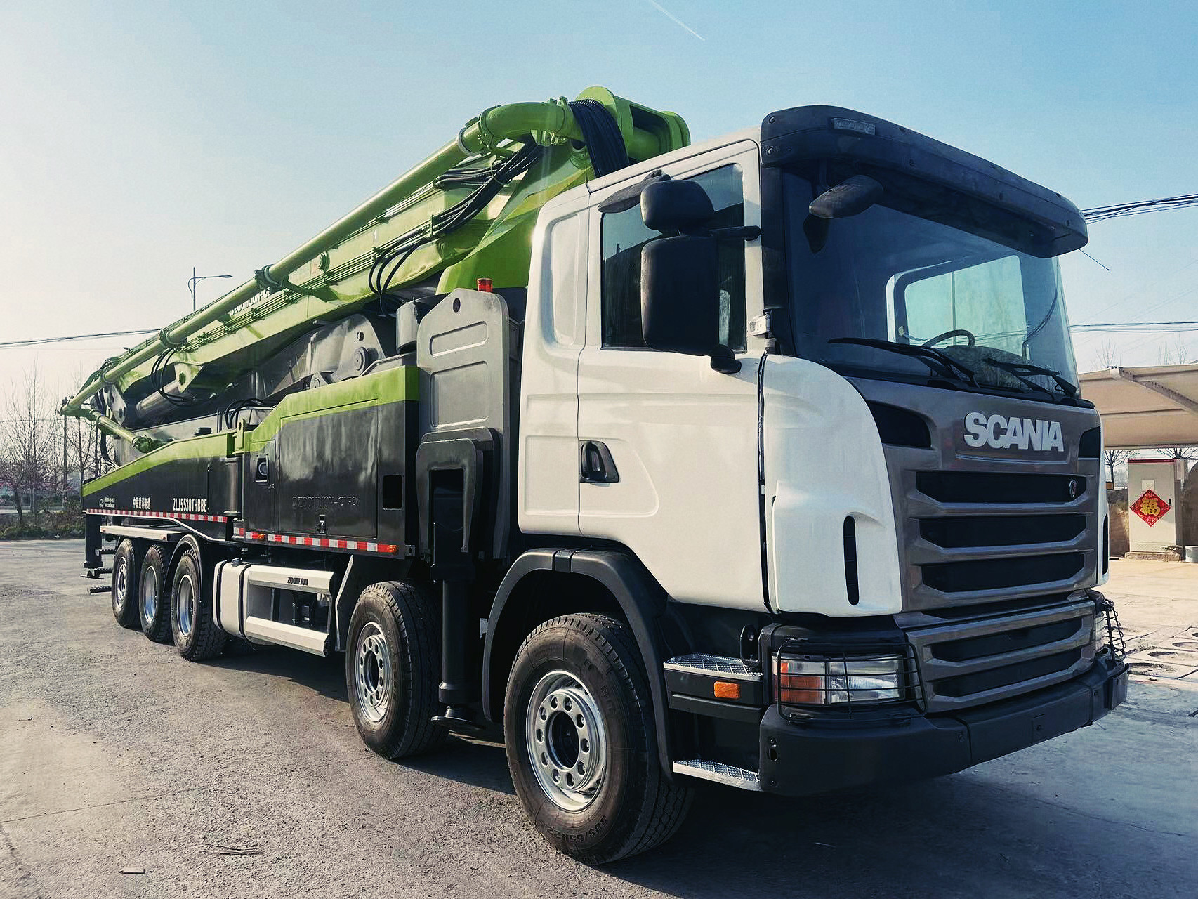 Used  63metre Scania pump truck for sale second hand  63m  pump truck Scania concrete machinery