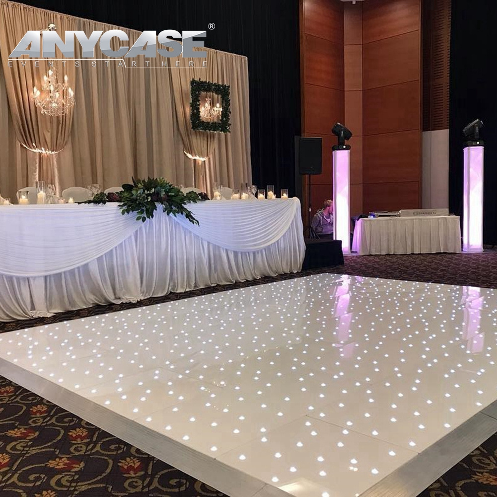 16x16ft Portable DJ Party White Light Dance Floor Wedding Event Sparkle Illuminated Starlit Led Dance Floor