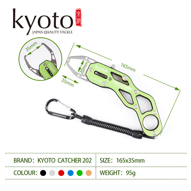 KYOTO   KYFC-202 Lure Fishing Pliers Aluminum Fish Mouth Clip Stainless Steel Fishing Pliers Clamp With Lanyard