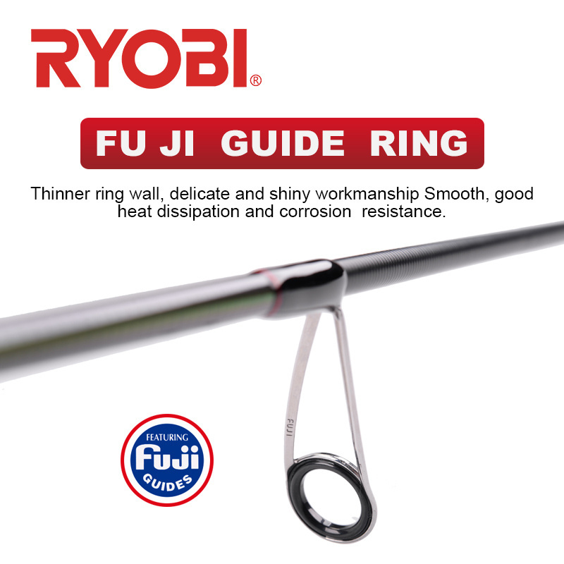 RYOBI  New Ultra Light Soft Carbon Body Spinning Fishing Rod Lure Fuji Guide 1.85m/2.10m Super Soft Fishing Rod