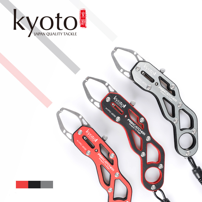 KYOTO   KYFC-202 Lure Fishing Pliers Aluminum Fish Mouth Clip Stainless Steel Fishing Pliers Clamp With Lanyard