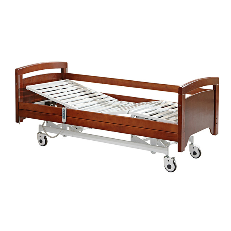 Automatic adjustable medical wooden home care hospital bed