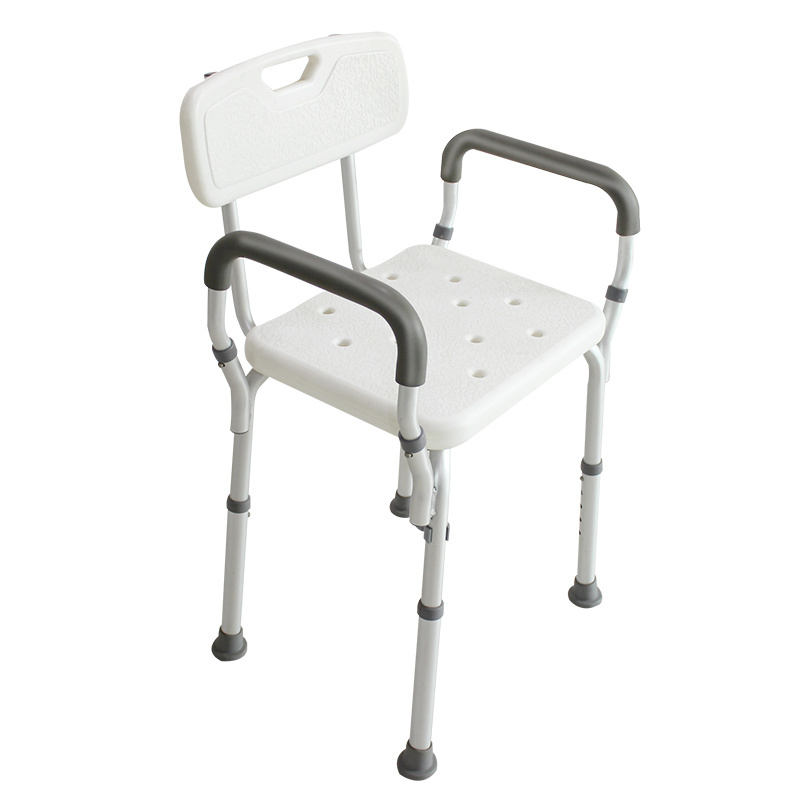 Aluminum Alloy Shower Chair for Elderly Wholesale Height Adjustable Shower Chair with Backrest Detachable