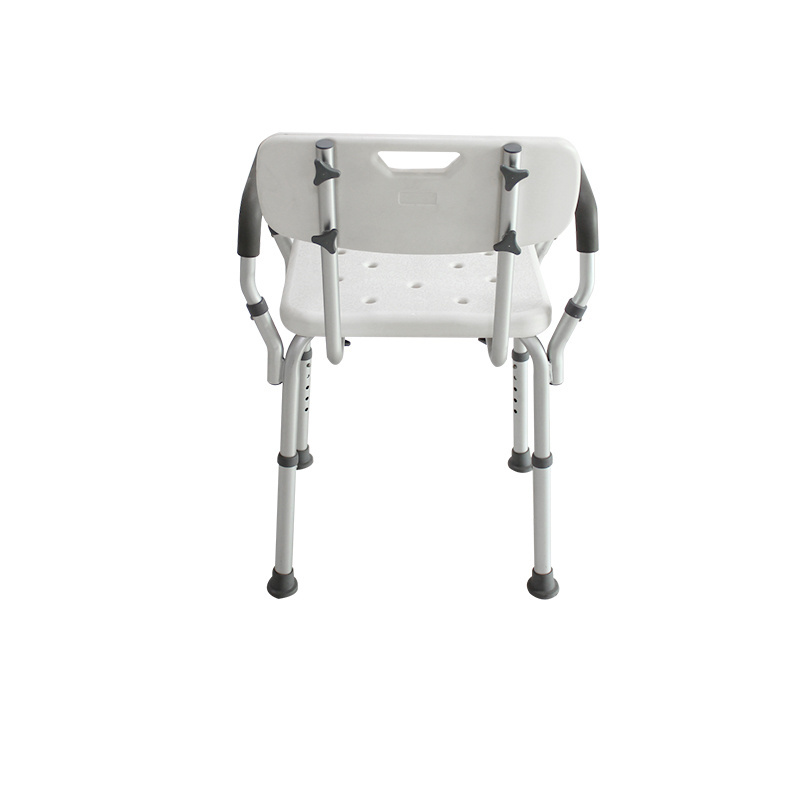 Aluminum Alloy Shower Chair for Elderly Wholesale Height Adjustable Shower Chair with Backrest Detachable