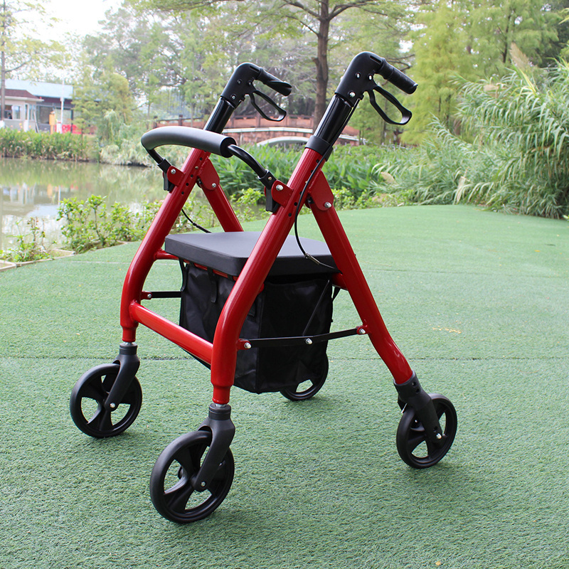 Mobility walking aid folding rollator for elderly people