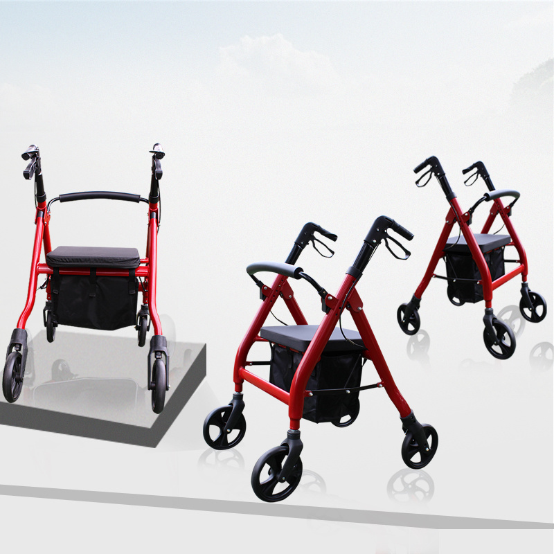 Mobility walking aid folding rollator for elderly people