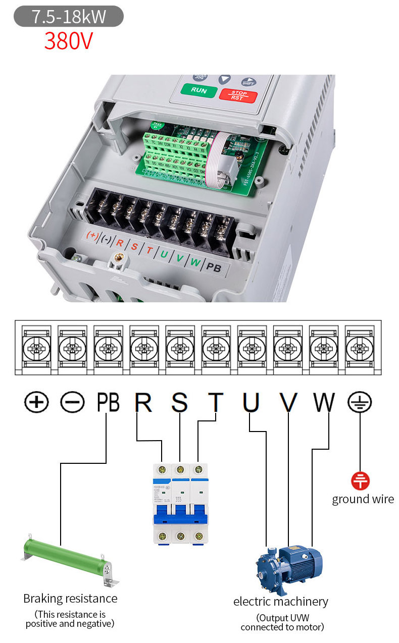 High frequency 5.5KW /7.5kw VFD 220v 380v Spindle Inverters VFD AC drive frequency converter Factory Direct Sales