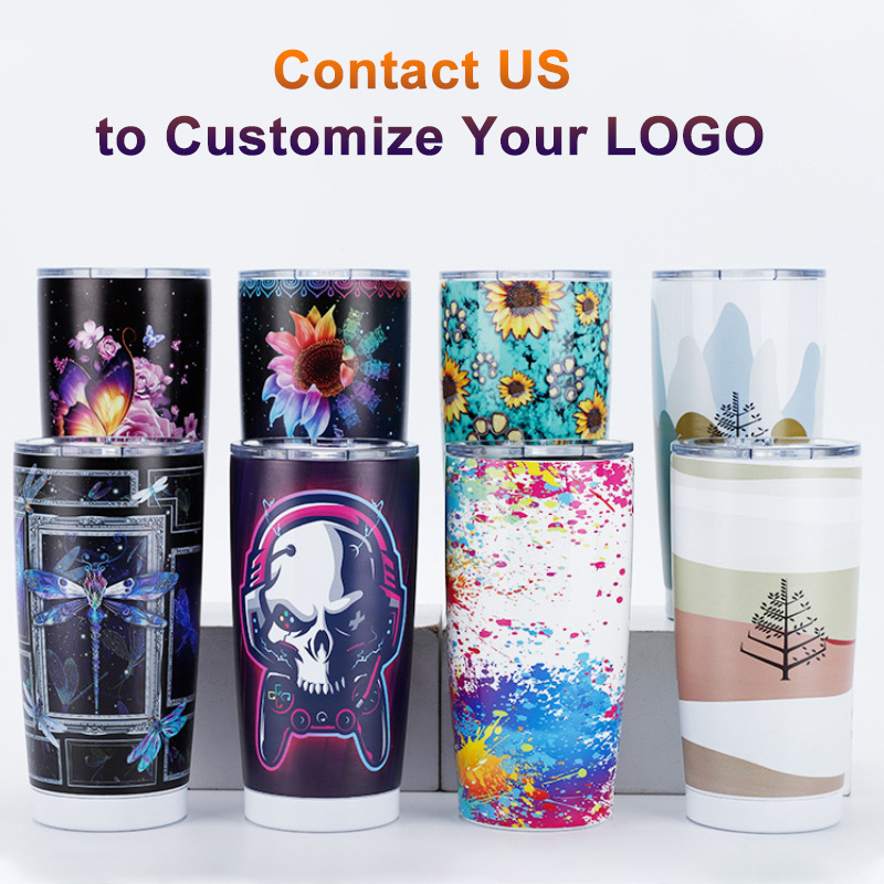 Wholesale Custom 20oz yeties cups tumbler with lid double wall vacuum insulated coffee cup 20 oz stainless tumblers with logo