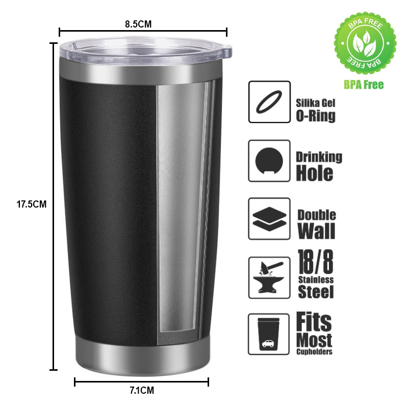 Wholesale Custom 20oz yeties cups tumbler with lid double wall vacuum insulated coffee cup 20 oz stainless tumblers with logo