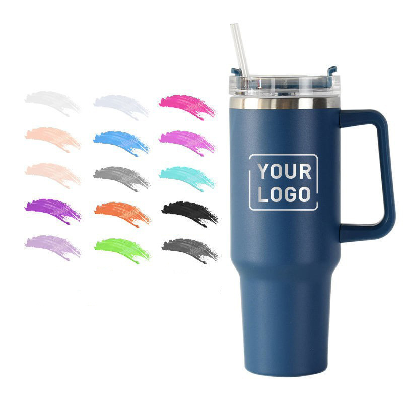 Wholesale custom reusable stainless steel travel Coffee mugs 40oz with straw lid adventure quencher 40 oz tumblers with handle