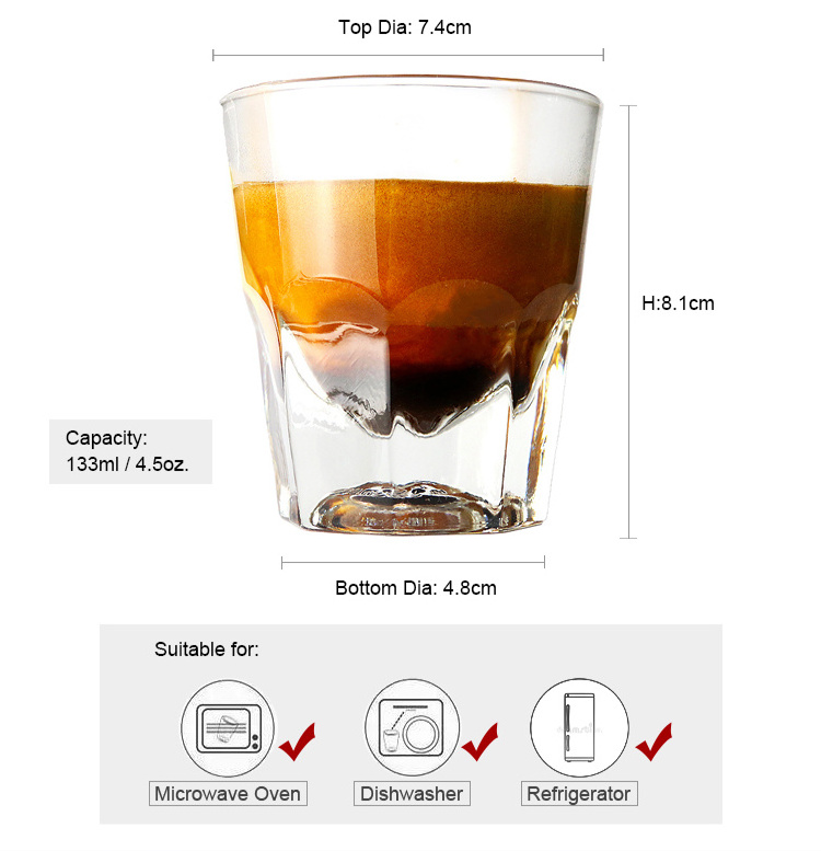 Libbey Cortado Mug Cups Coffee tea espresso supplier mini tumbler  Custom logo 4.5oz glass Espresso Cup with quantity marking