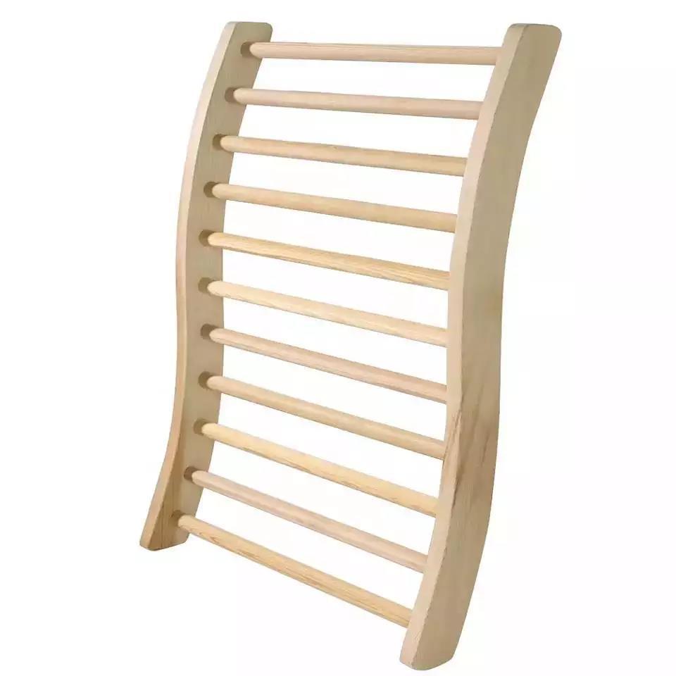 S-Shape Sauna Backrest Pillow Sauna Experience Wooden Headrest or Room Supplies Accessories