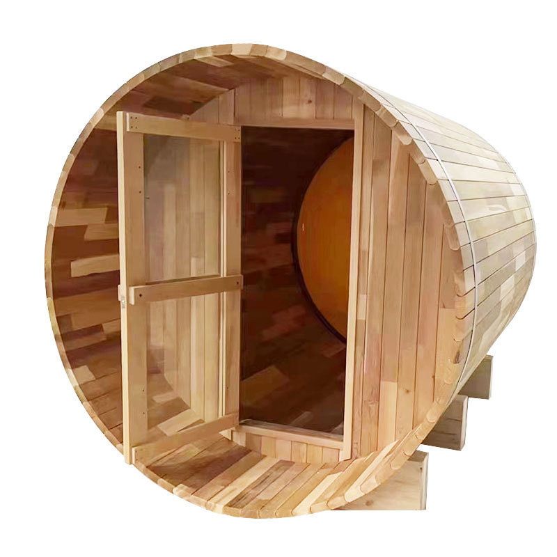 4-6 person portable infrared sauna half body hemlock outdoor barrel  sauna for home