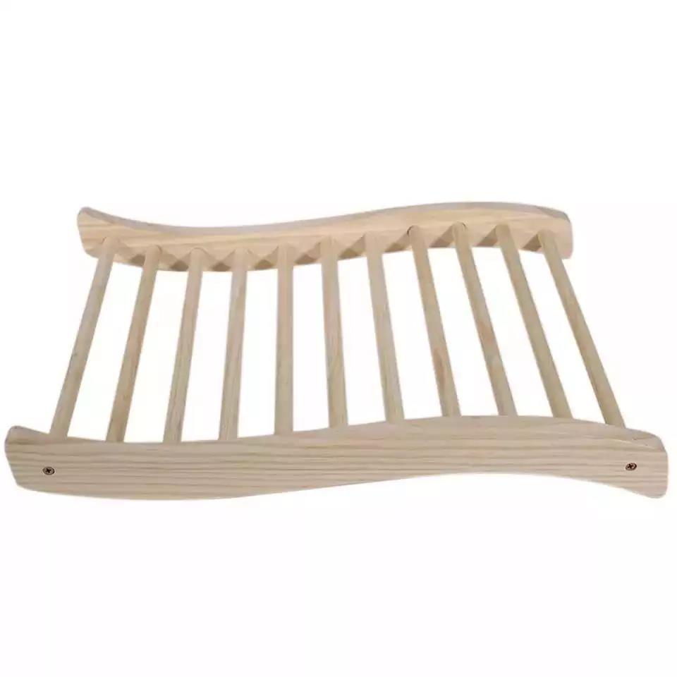 S-Shape Sauna Backrest Pillow Sauna Experience Wooden Headrest or Room Supplies Accessories