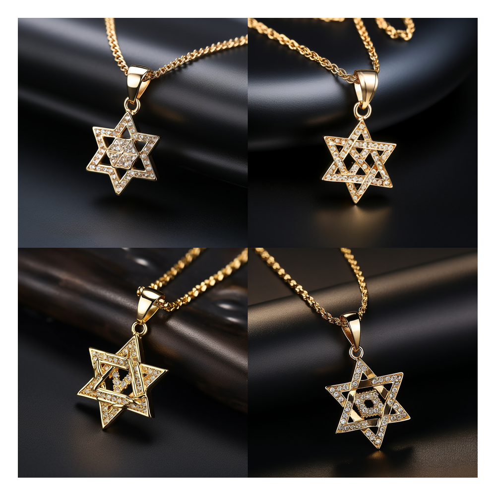 Necklace Pendant lamparas colgantes de techo Choker Charms Gold Glow In The Dark Hip Hop Chains Bulk Star Of David Pendant Gold