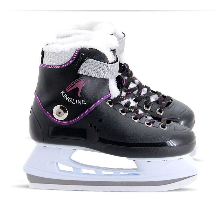 Warm and cold-resistant adjustable ice hockey skates, impact-resistant speed artificial ice skating