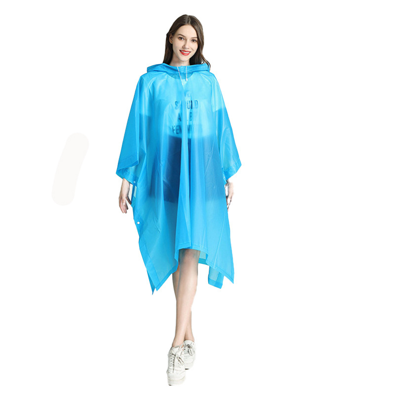 Cheap Plastic Eva Adult Impermeable Portable Non-disposable Waterproof Transparent Rain Poncho PEVA Raincoat