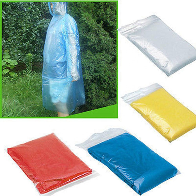 Outdoor Travel Clear Pe Transparent Disposable Raincoat Pocket Promotional Business Gifts Raincoats