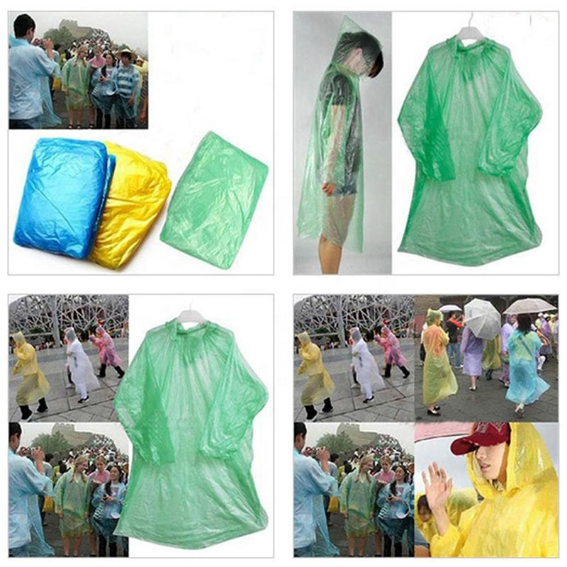 Outdoor Travel Clear Pe Transparent Disposable Raincoat Pocket Promotional Business Gifts Raincoats