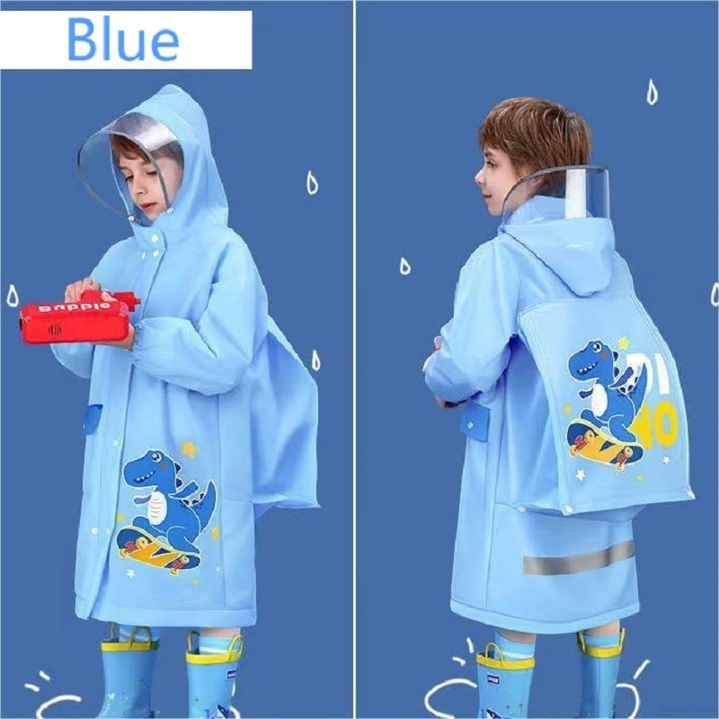 Wholesale Low Price High Quality Cute Cartoon Kids Character Raincoat with Backpack