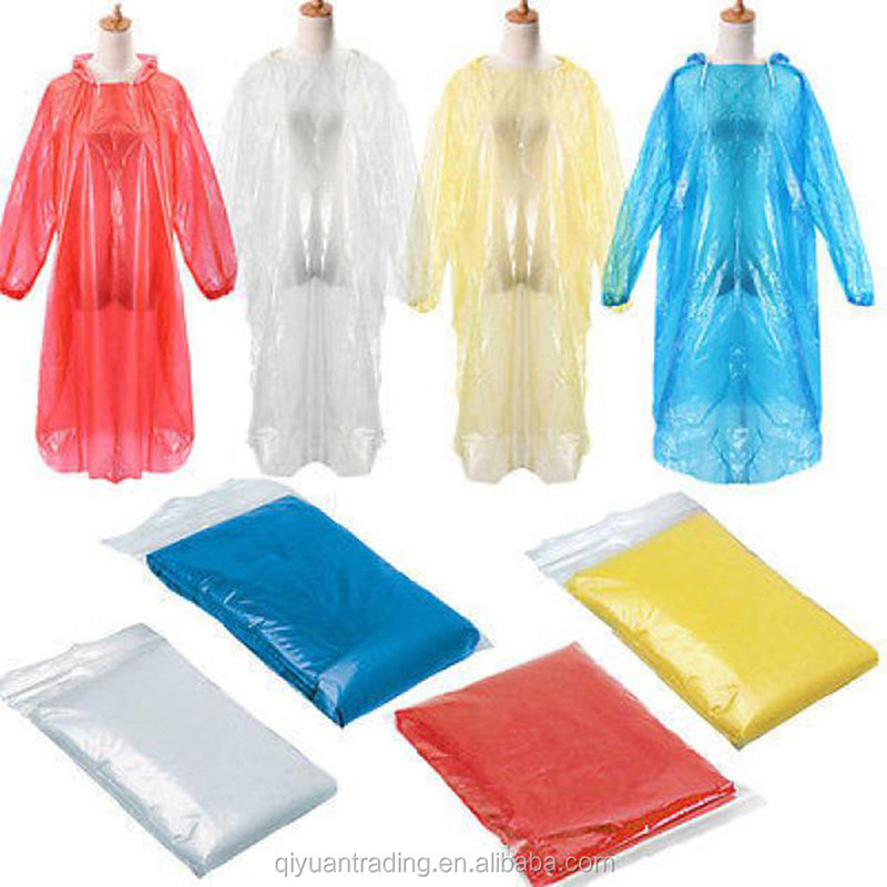 Outdoor Travel Clear Pe Transparent Disposable Raincoat Pocket Promotional Business Gifts Raincoats