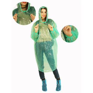 Outdoor Travel Clear Pe Transparent Disposable Raincoat Pocket Promotional Business Gifts Raincoats