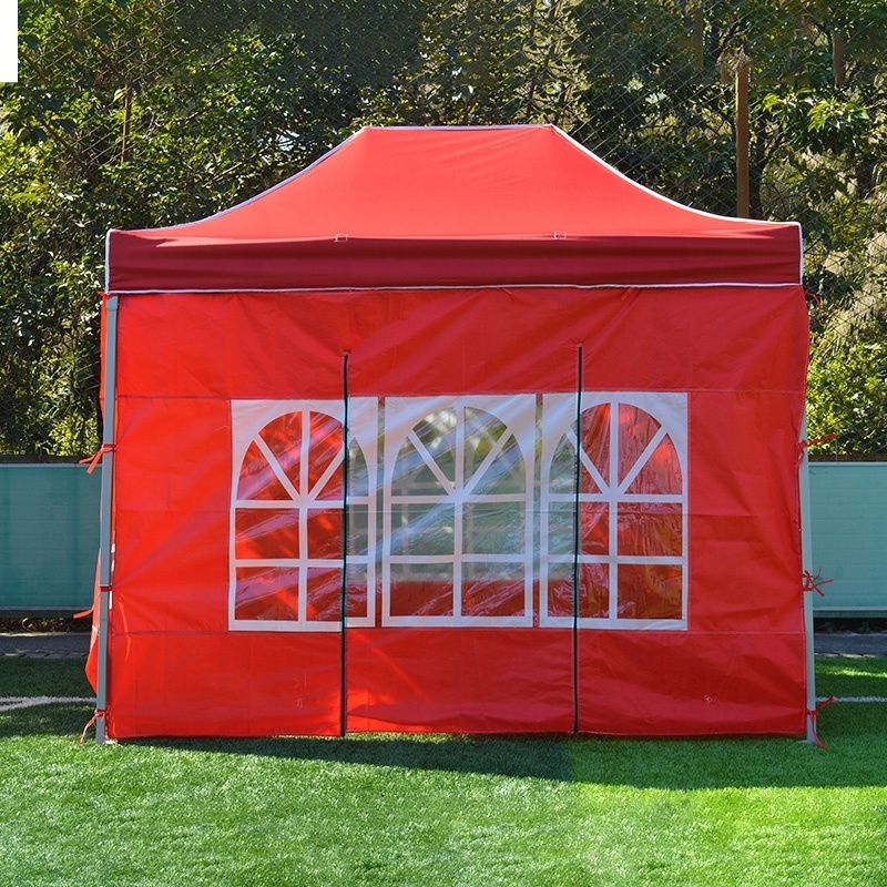 3x4.5m Retractable Trade Show Tent With Walls Pop Up Folding Outdoor Gazebo Tent With Roman Window