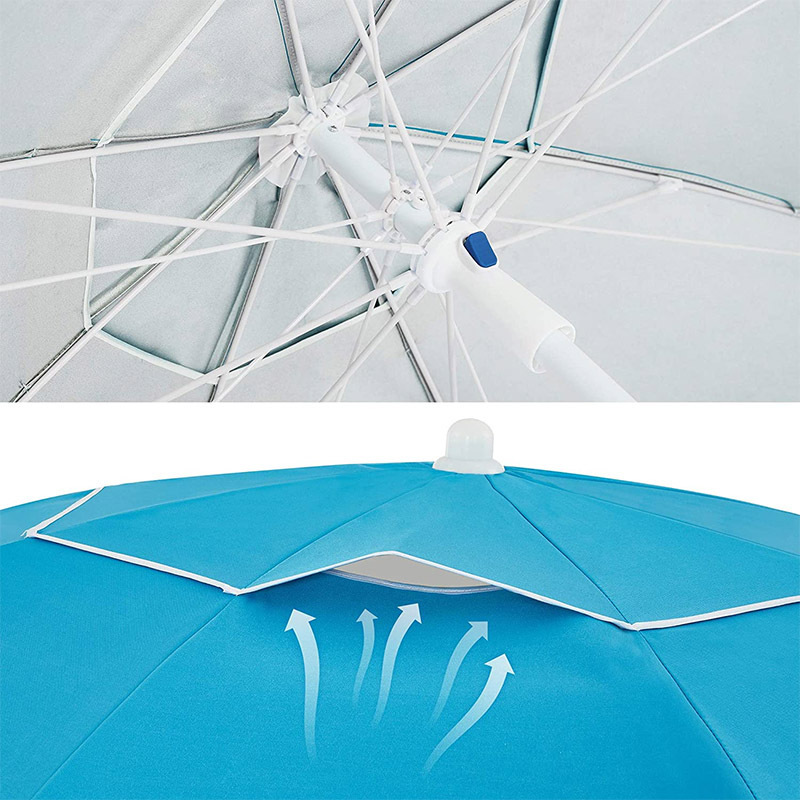 Double-layer Outdoor Sunscreen Parasols Waterproof Sun Umbrella Large Canvas Beach Umbrella