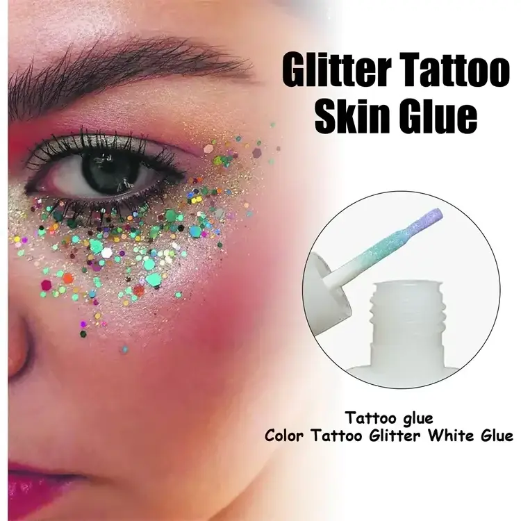 Hot Sale Skin Harmless Temporary 8ml body art prime glitter gel glue for glitter tattoo