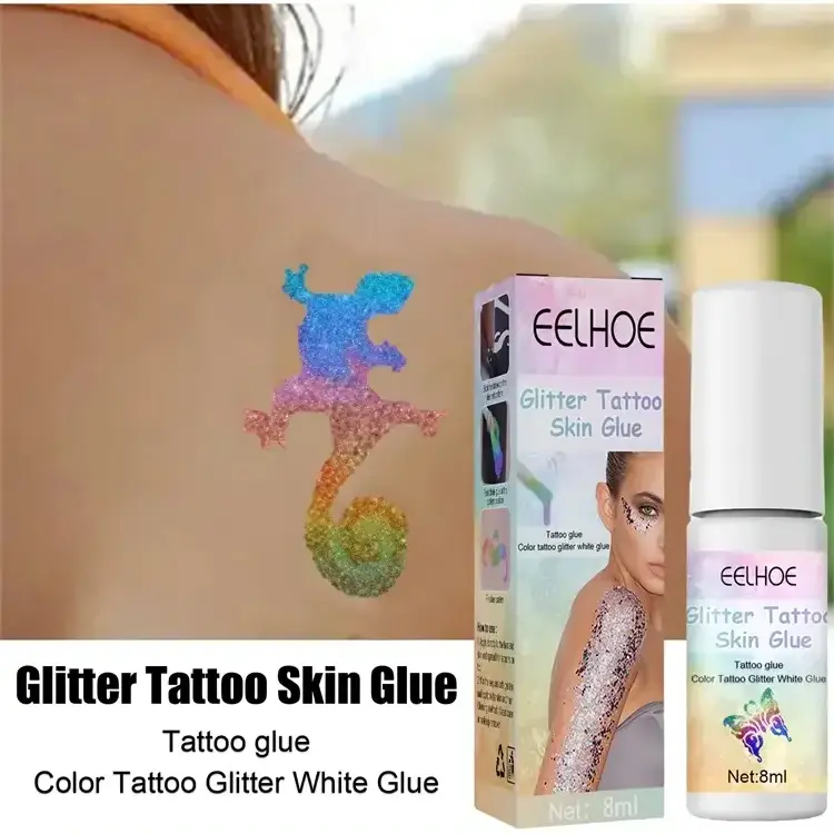 Hot Sale Skin Harmless Temporary 8ml body art prime glitter gel glue for glitter tattoo