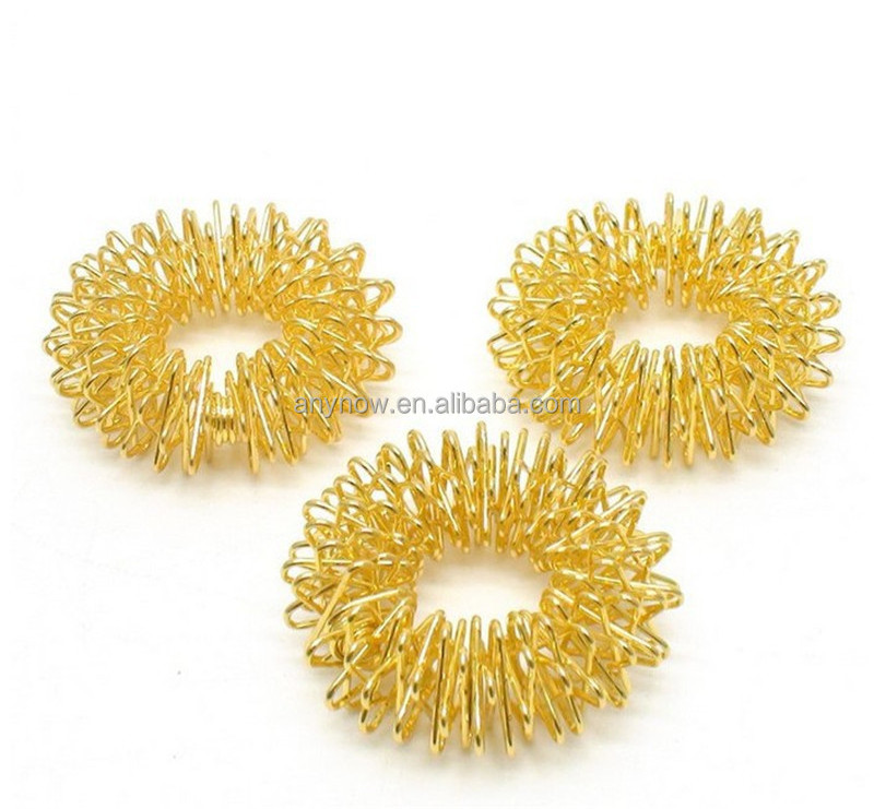 Chinese golden and relieve fatigue acupuncture finger massage rings for hand relax