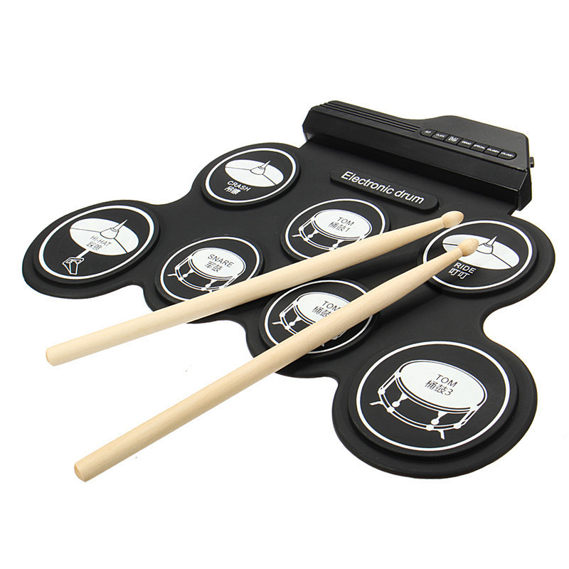 High quality foldable electronic drum set portable roll up digital drum kit silicone drum set with