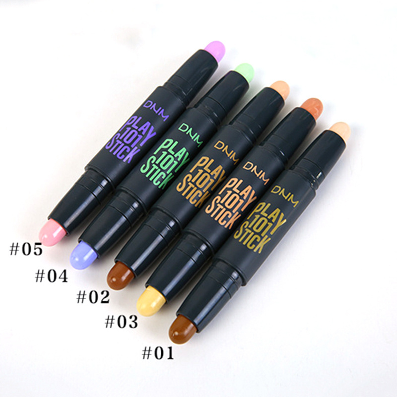 Waterproof Double Head Circles Corrector Contour Concealer Stick 3D Contour Makeup Glow Highlighter Stick