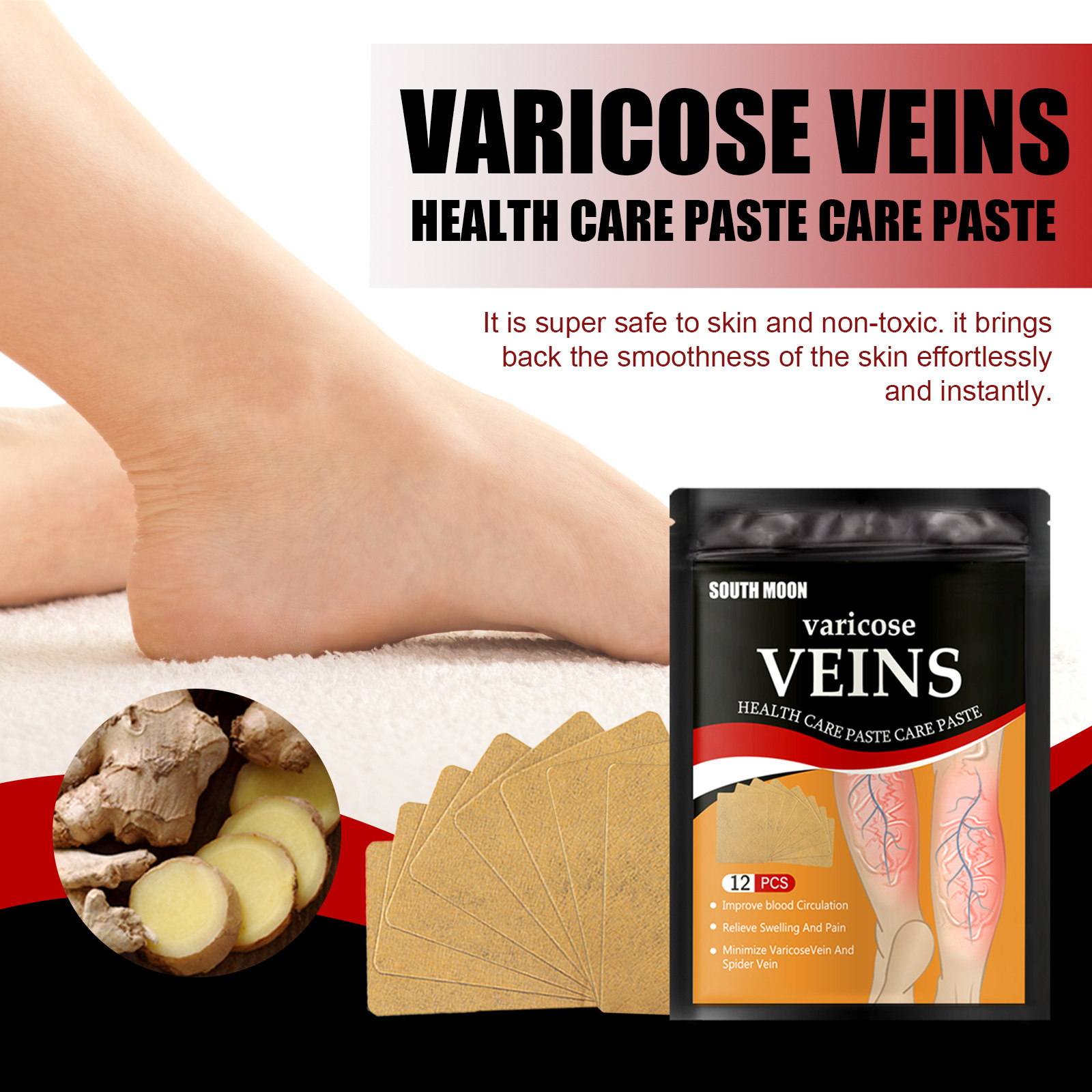 Chinese Herbal plaster vasculitis Joint muscle Pain Relief varicose vein removal patch