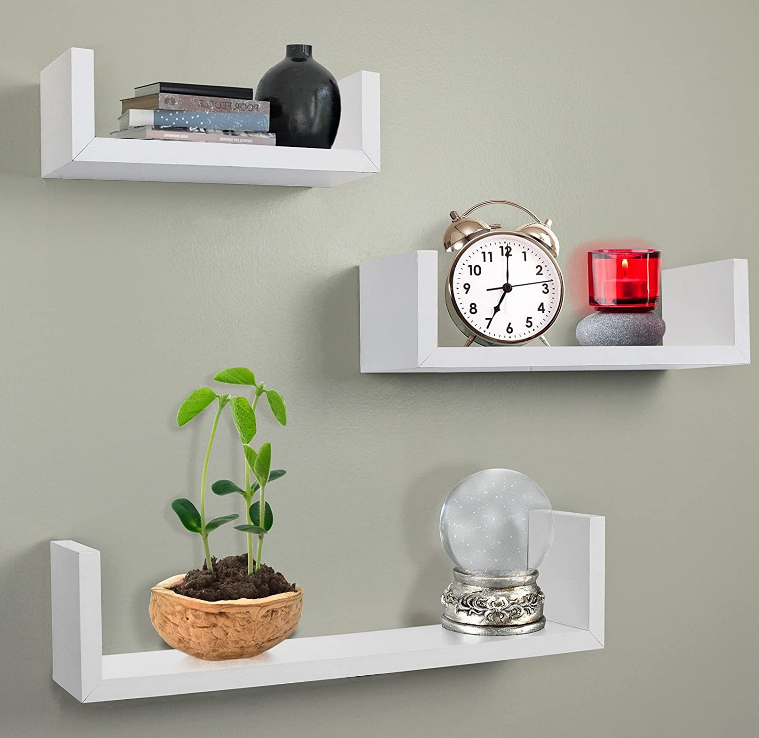 Wood Wall Mounted  Floating Shelf Shelves Wall shelves Set of 3 for Bedroom Living Room