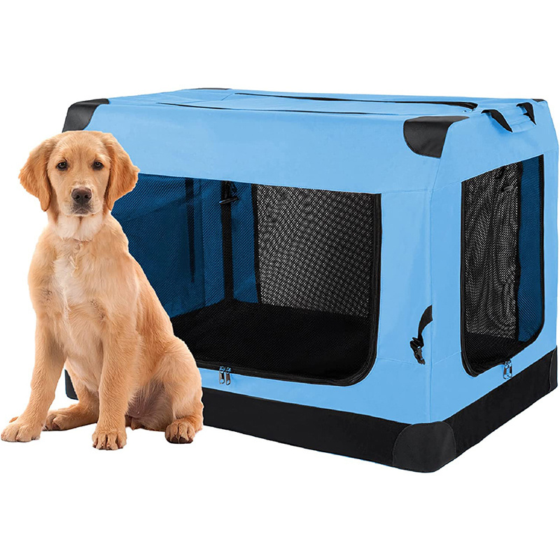 Custom logo Household Travel Folding Extra Large Portable Soft Pet Dog Crate Carrier Kennel Transport Box