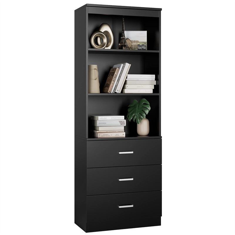 Wholesale Household Custom 71 Inches Tall Storage Cabinet with 3 Drawers and 3-Tier Open Shelves