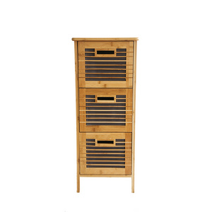 Living Room Storage Furniture China Customized Wholesale Bamboo Storage Laundry Basket Store Box Cabinet