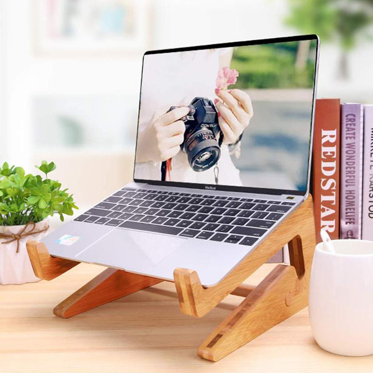 Bamboo Foldable Adjustable Portable Breakfast Serving Tray  Laptop Computer Desk