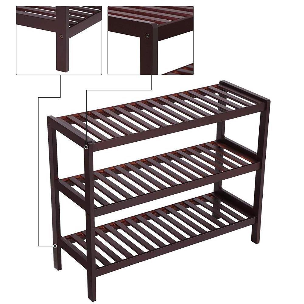 Simple Design Bamboo Shoe Rack Shoe Rack Organizer 3 Tier Shoe Rack Cabinet For Home