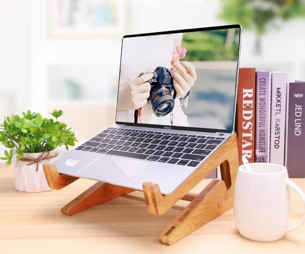 Bamboo Foldable Adjustable Portable Breakfast Serving Tray  Laptop Computer Desk