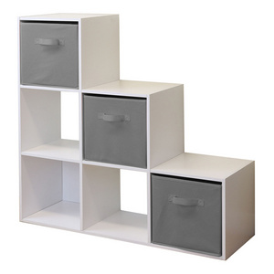 White 6 Cube Kids Toy games Storage Unit Girls and boys Bedroom 3 tier shelf Grey Boxes Cabinet