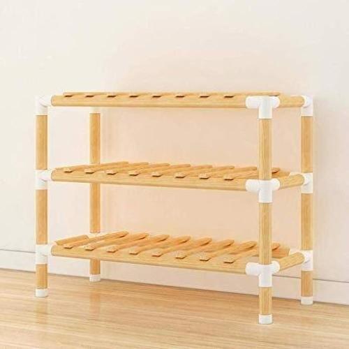 Rack Stand Organizer Storage Shelf 3-Tier Bamboo Shoe Racks For Store