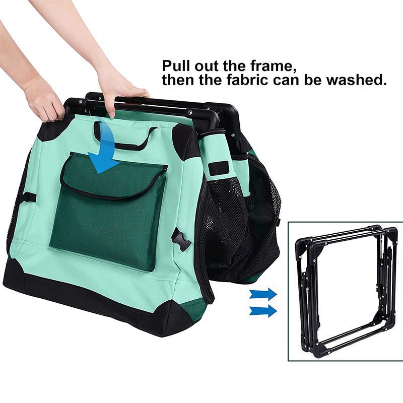 Wholesale Travel Durable Portable Soft Pet Dog Bag Crate Carrier Kennel Pet Folding Soft Dog Crate for Indoor