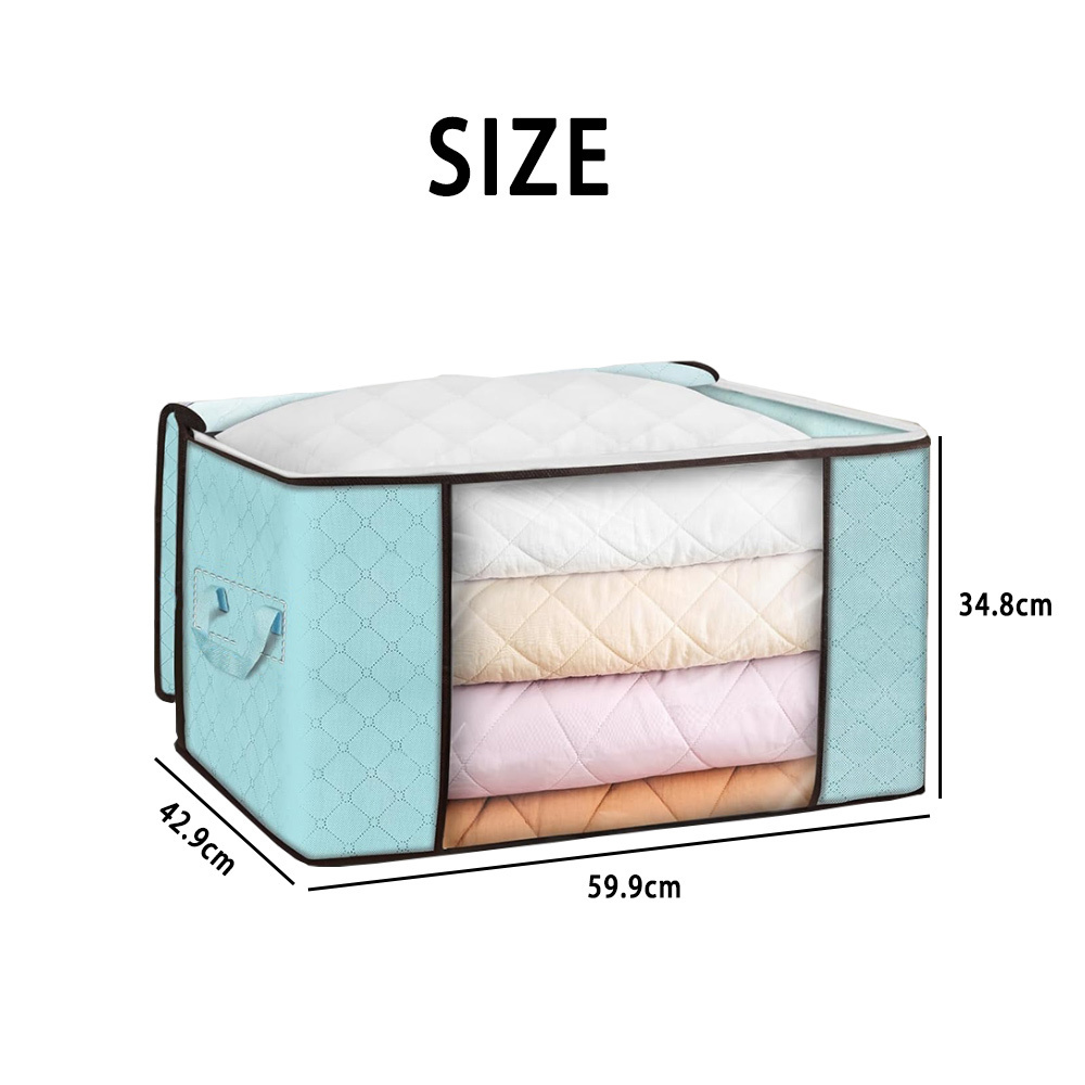 90L Clothes Storage Foldable Blanket Storage Bags,for Organizing Bedroom,Clothing,Organization and Storage with Lids and Handle