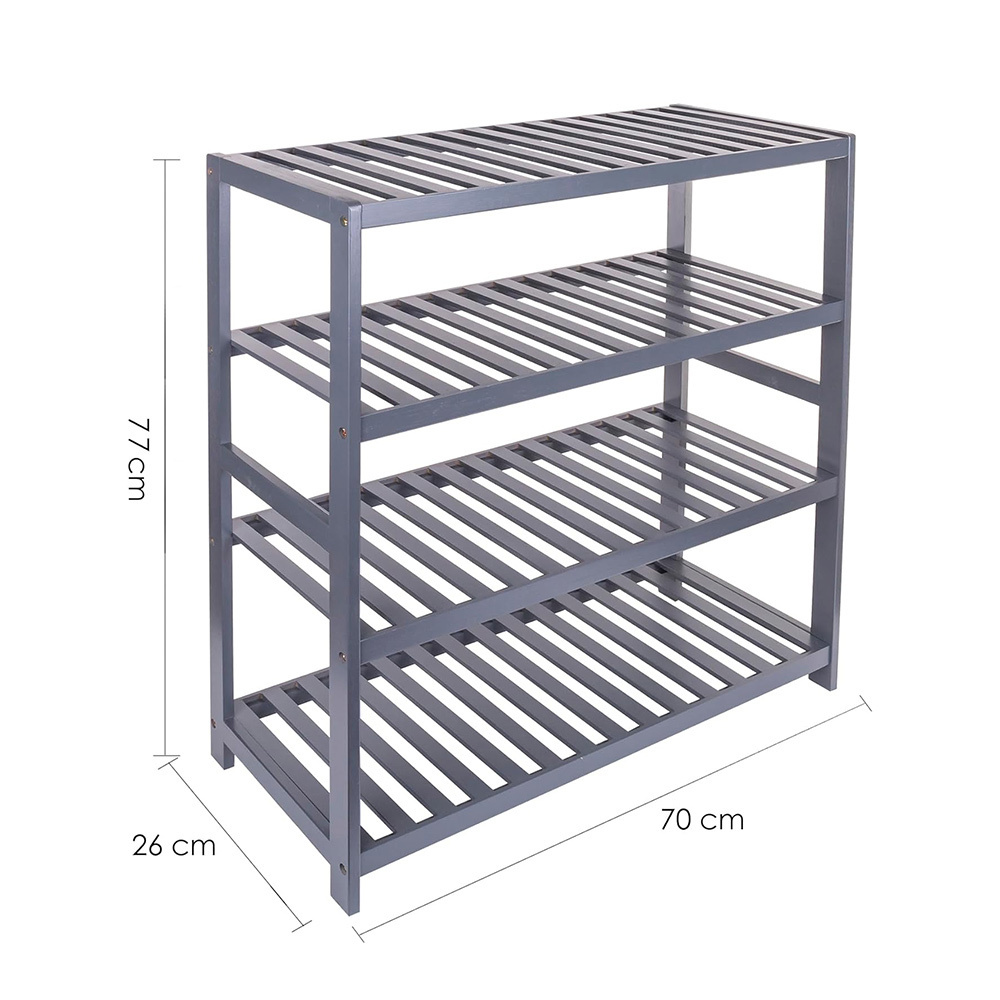 Wholesale Bamboo Shoe Rack For Sale 4-tier Entryway Shoe Storage Shelf Shoe Organizer