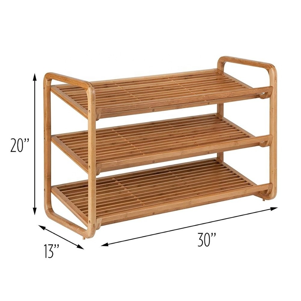 Bamboo Shoe Rack Free Standing Shoe Shelf Rack 3 Tier Bamboo Shoe Rack